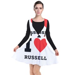 I Love Russell Plunge Pinafore Dress by ilovewhateva