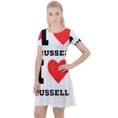 I Love Russell Cap Sleeve Velour Dress  by ilovewhateva