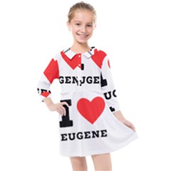 I Love Eugene Kids  Quarter Sleeve Shirt Dress by ilovewhateva