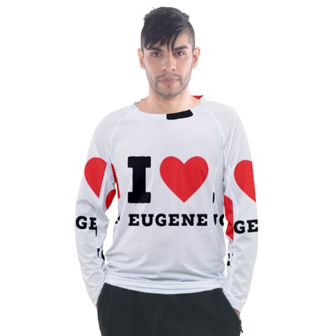 I Love Eugene Men s Long Sleeve Raglan Tee by ilovewhateva