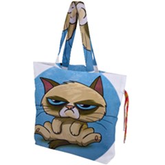 Grumpy Cat Drawstring Tote Bag by Jancukart
