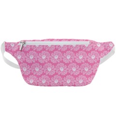 Pink Gerbera Daisy Vector Tile Pattern Waist Bag  by GardenOfOphir