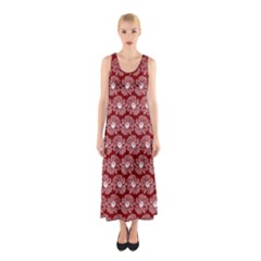 Gerbera Daisy Vector Tile Pattern Sleeveless Maxi Dress by GardenOfOphir