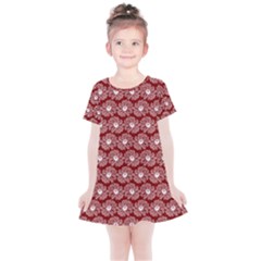 Gerbera Daisy Vector Tile Pattern Kids  Simple Cotton Dress by GardenOfOphir