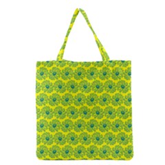 Gerbera Daisy Vector Tile Pattern Grocery Tote Bag by GardenOfOphir