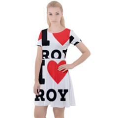 I Love Roy Cap Sleeve Velour Dress  by ilovewhateva
