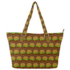 Burger Snadwich Food Tile Pattern Full Print Shoulder Bag by GardenOfOphir