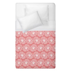Coral Pink Gerbera Daisy Vector Tile Pattern Duvet Cover (single Size) by GardenOfOphir