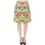 Trendy Chic Modern Chevron Pattern Velvet High Waist Skirt