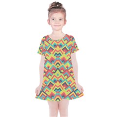Trendy Chic Modern Chevron Pattern Kids  Simple Cotton Dress by GardenOfOphir