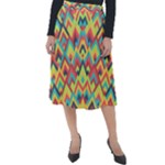 Trendy Chic Modern Chevron Pattern Classic Velour Midi Skirt 