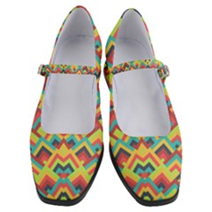 Trendy Chic Modern Chevron Pattern Women s Mary Jane Shoes by GardenOfOphir
