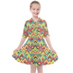 Trendy Chic Modern Chevron Pattern Kids  All Frills Chiffon Dress