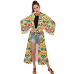 Trendy Chic Modern Chevron Pattern Maxi Kimono