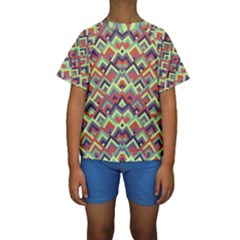 Trendy Chic Modern Chevron Pattern Kids  Short Sleeve Swimwear by GardenOfOphir
