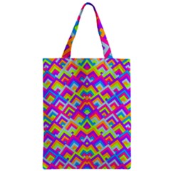 Colorful Trendy Chic Modern Chevron Pattern Zipper Classic Tote Bag by GardenOfOphir