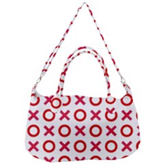 Pattern Xoxo Red White Love Removal Strap Handbag by Jancukart