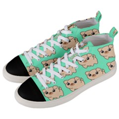 Puppy Pattern Dog Pet Men s Mid-top Canvas Sneakers