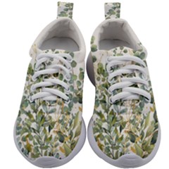 Gold And Green Eucalyptus Leaves Kids Athletic Shoes by Jack14