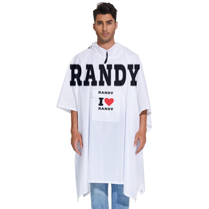 I love randy Men s Hooded Rain Ponchos