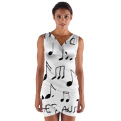 Music Is The Answer Phrase Concept Graphic Wrap Front Bodycon Dress by dflcprintsclothing