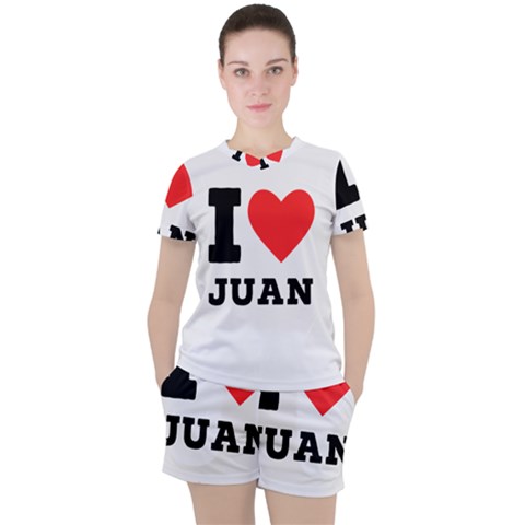 I Love Juan Women s Tee And Shorts Set by ilovewhateva