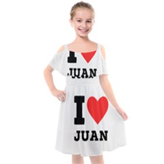 I Love Juan Kids  Cut Out Shoulders Chiffon Dress by ilovewhateva