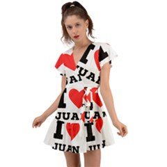 I Love Juan Flutter Sleeve Wrap Dress by ilovewhateva