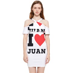 I Love Juan Shoulder Frill Bodycon Summer Dress by ilovewhateva