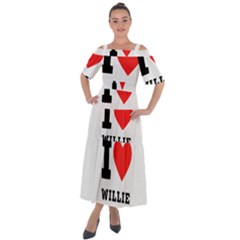 I Love Willie Shoulder Straps Boho Maxi Dress  by ilovewhateva