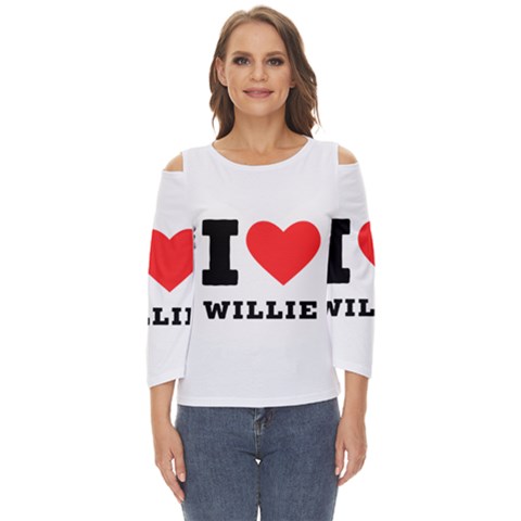 I Love Willie Cut Out Wide Sleeve Top by ilovewhateva