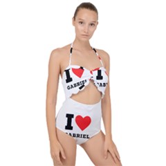 I Love Gabriel Scallop Top Cut Out Swimsuit by ilovewhateva