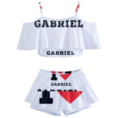 I Love Gabriel Kids  Off Shoulder Skirt Bikini by ilovewhateva