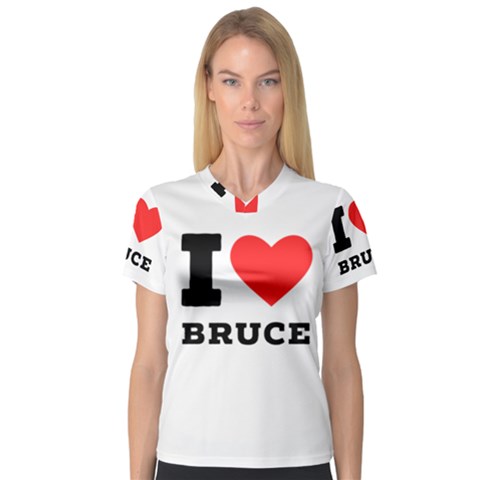 I Love Bruce V-neck Sport Mesh Tee by ilovewhateva