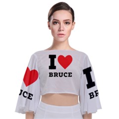 I Love Bruce Tie Back Butterfly Sleeve Chiffon Top by ilovewhateva