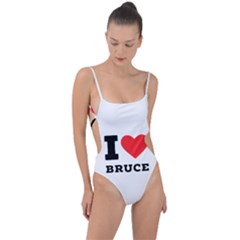 I Love Bruce Tie Strap One Piece Swimsuit
