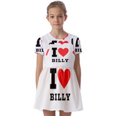 I Love Billy Kids  Short Sleeve Pinafore Style Dress by ilovewhateva