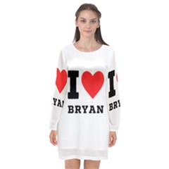 I Love Bryan Long Sleeve Chiffon Shift Dress  by ilovewhateva