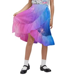 Background-0026 Kids  Ruffle Flared Wrap Midi Skirt