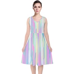 Background-28 V-neck Midi Sleeveless Dress  by nateshop