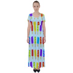Background-29 High Waist Short Sleeve Maxi Dress by nateshop