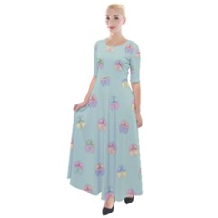 Butterfly-15 Half Sleeves Maxi Dress by nateshop