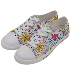 Flowers-484 Men s Low Top Canvas Sneakers by nateshop