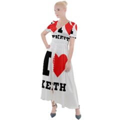 I Love Keith Button Up Short Sleeve Maxi Dress