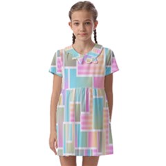 Color-blocks Kids  Asymmetric Collar Dress by nateshop