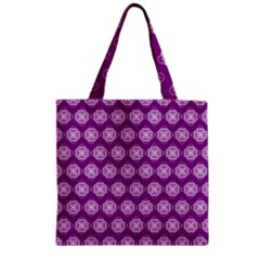 Abstract Knot Geometric Tile Pattern Zipper Grocery Tote Bag by GardenOfOphir