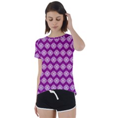 Abstract Knot Geometric Tile Pattern Short Sleeve Open Back Tee by GardenOfOphir