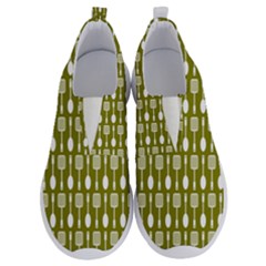 Olive Green Spatula Spoon Pattern No Lace Lightweight Shoes by GardenOfOphir