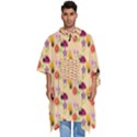 Colorful Ladybug Bess And Flowers Pattern Men s Hooded Rain Ponchos View1