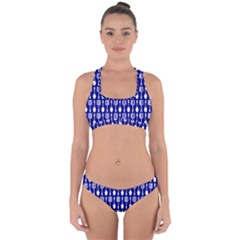 Indigo Spatula Spoon Pattern Cross Back Hipster Bikini Set by GardenOfOphir